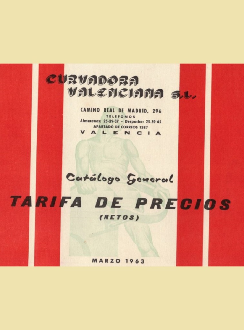Taria de precios del catálogo general de Curvadora Valenciana